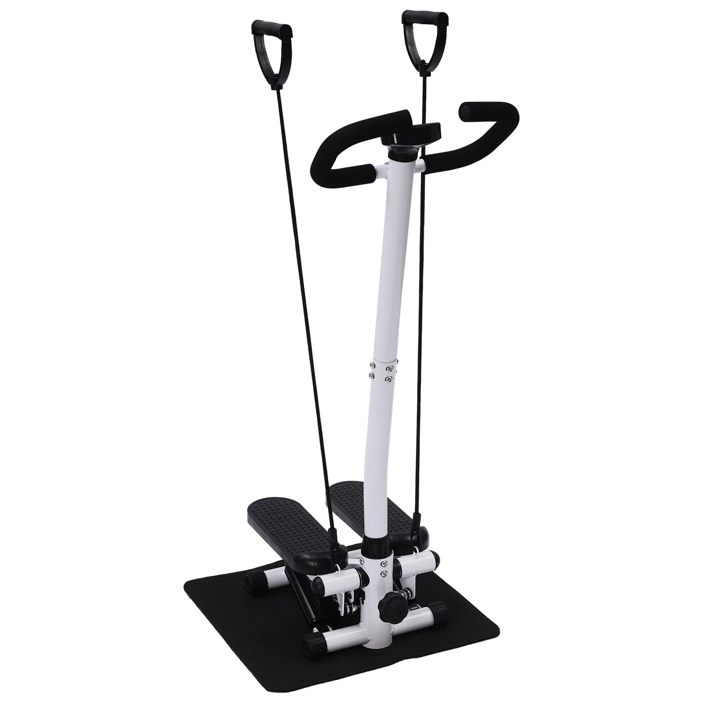 Fitness Twist Stepper With Handlebars & Resistance Band 150KG, Adjustable Height