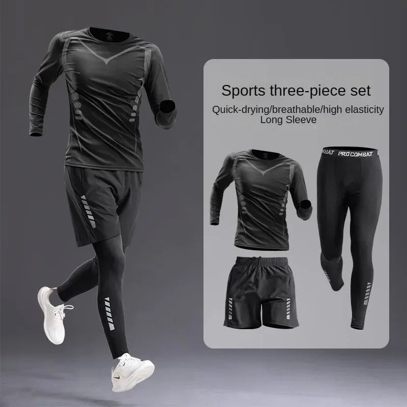 Men's Sportswear Set/Suit - Tracksuit for Running, Cycling, Fitness & Hiking,gym clothing men, jogging, boxing,5 pcs