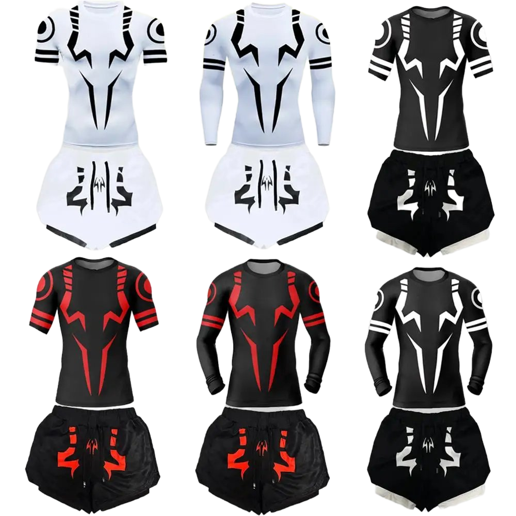 Men's 2-in-1 Compression Shirt & Double-Deck Shorts Set
