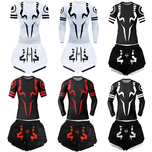 Men's 2-in-1 Compression Shirt & Double-Deck Shorts Set