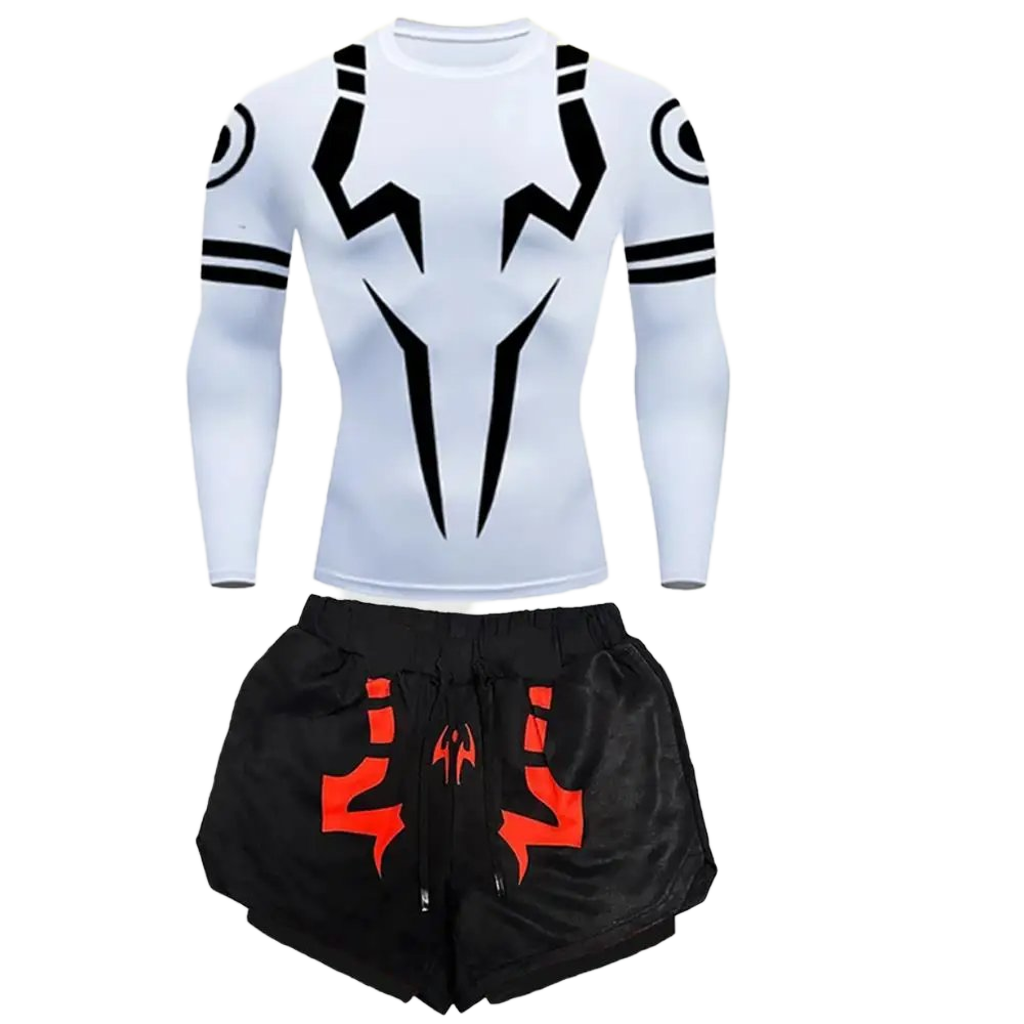 Men's 2-in-1 Compression Shirt & Double-Deck Shorts Set