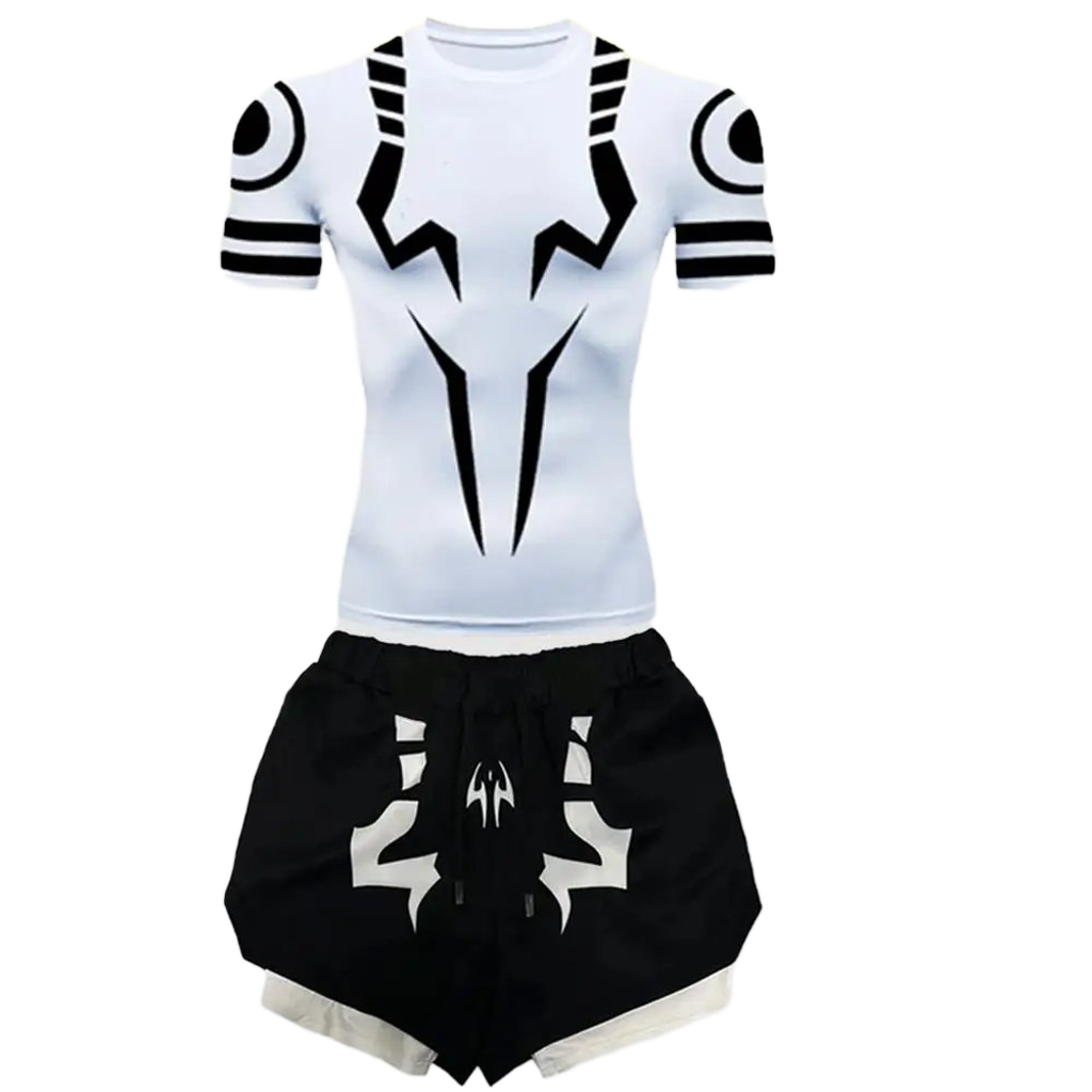 Men's 2-in-1 Compression Shirt & Double-Deck Shorts Set