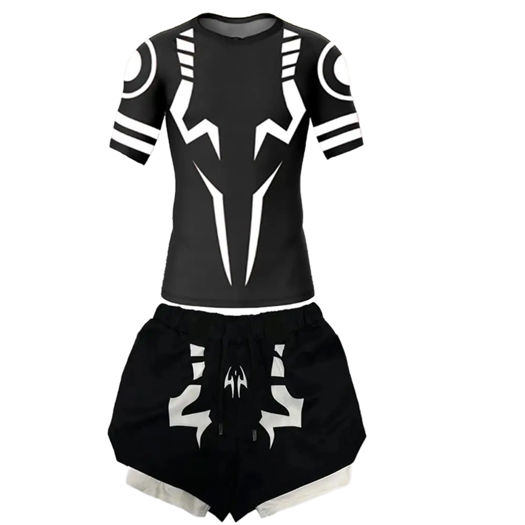 Men's 2-in-1 Compression Shirt & Double-Deck Shorts Set