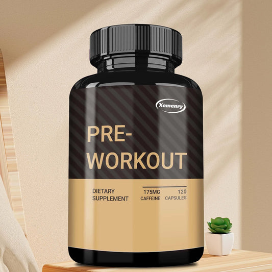 Pre-Workout Supplement - Build Muscle, Improve Athletic Performance - 120 Capsules