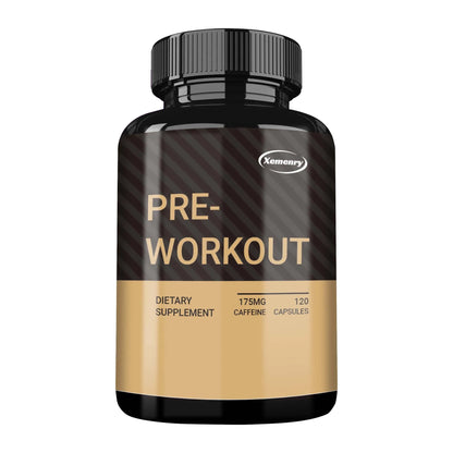 Pre-Workout Supplement - Build Muscle, Improve Athletic Performance - 120 Capsules