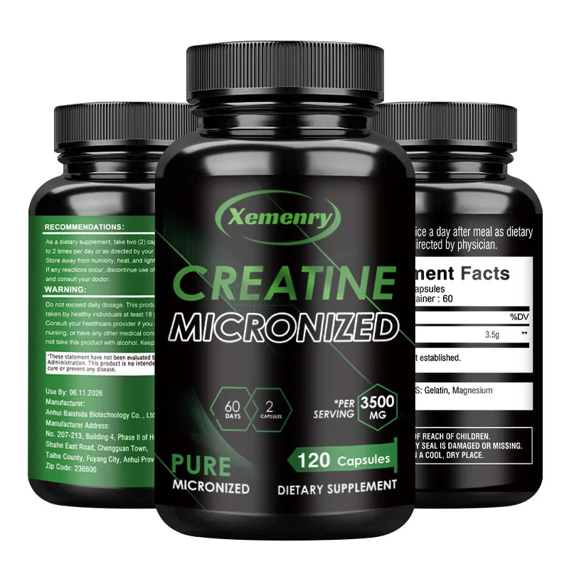 Creatine Monohydrate - Increase Strength, Build Muscle and Improve Performance,  - 120 Capsules