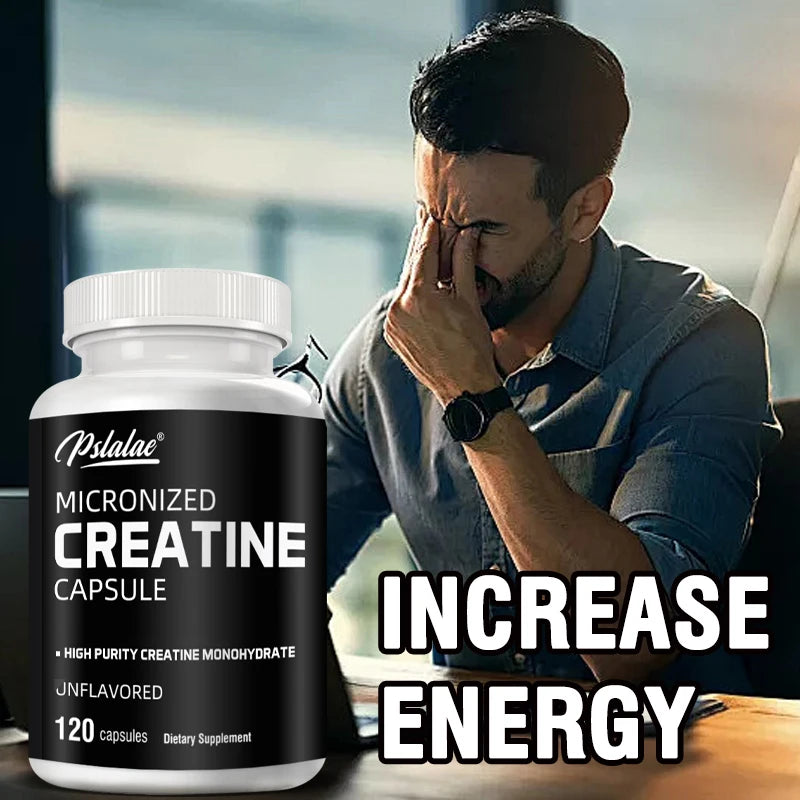 Micronized Creatine - Builds Muscle Mass and Improves Athletic Performance - 120 Capsules