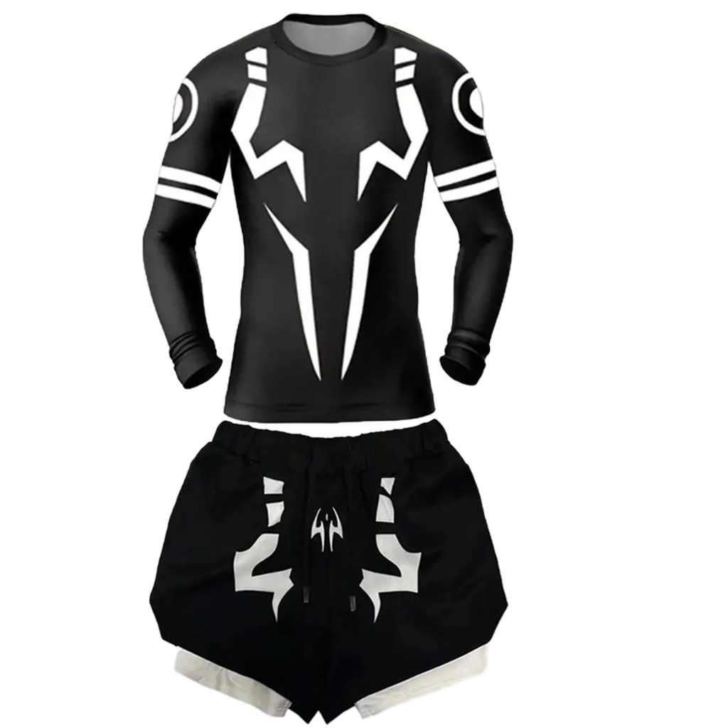 Men's 2-in-1 Compression Shirt & Double-Deck Shorts Set