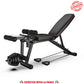 WEIGHT BENCH, RECLINING, ADJUSTABLE, WITH ELASTIC BAND, WEIGHT DISC HOLDER