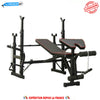 MUSCULATION BENCH, ADJUSTABLE WITH RACK SUPPORT FOR SQUAT, ABDOMINAL, PECTORAL FLY, PRESS BENCH