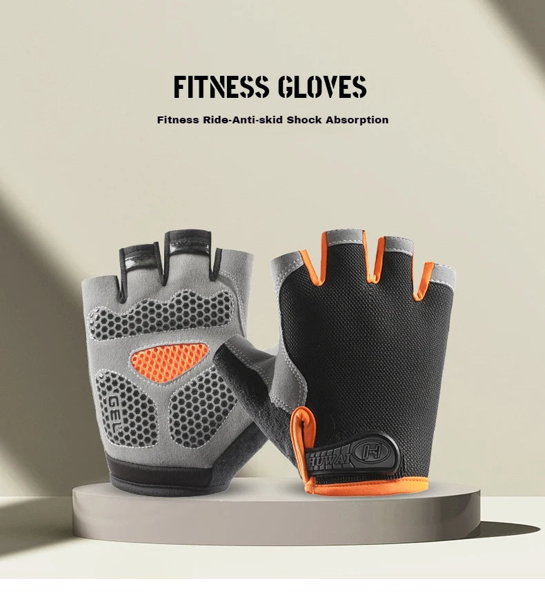 Breathable Anti-Slip Half Finger  Gym Gloves for Men and Women