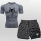 Anime Compression Shirt Men 2 in 1 Shorts Gym