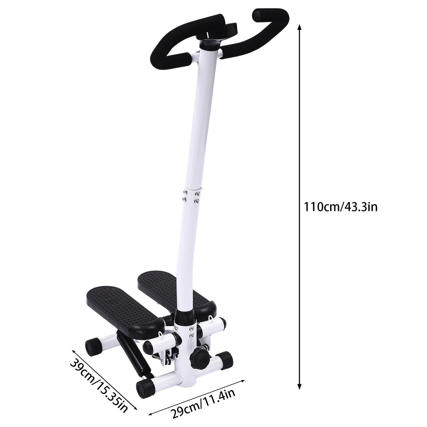 Fitness Twist Stepper  With Handlebars & Resistance Band 150KG, Adjustable Height