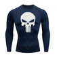 T-shirt Men's Running Long Compression Shirt skull Gym bodybuilding