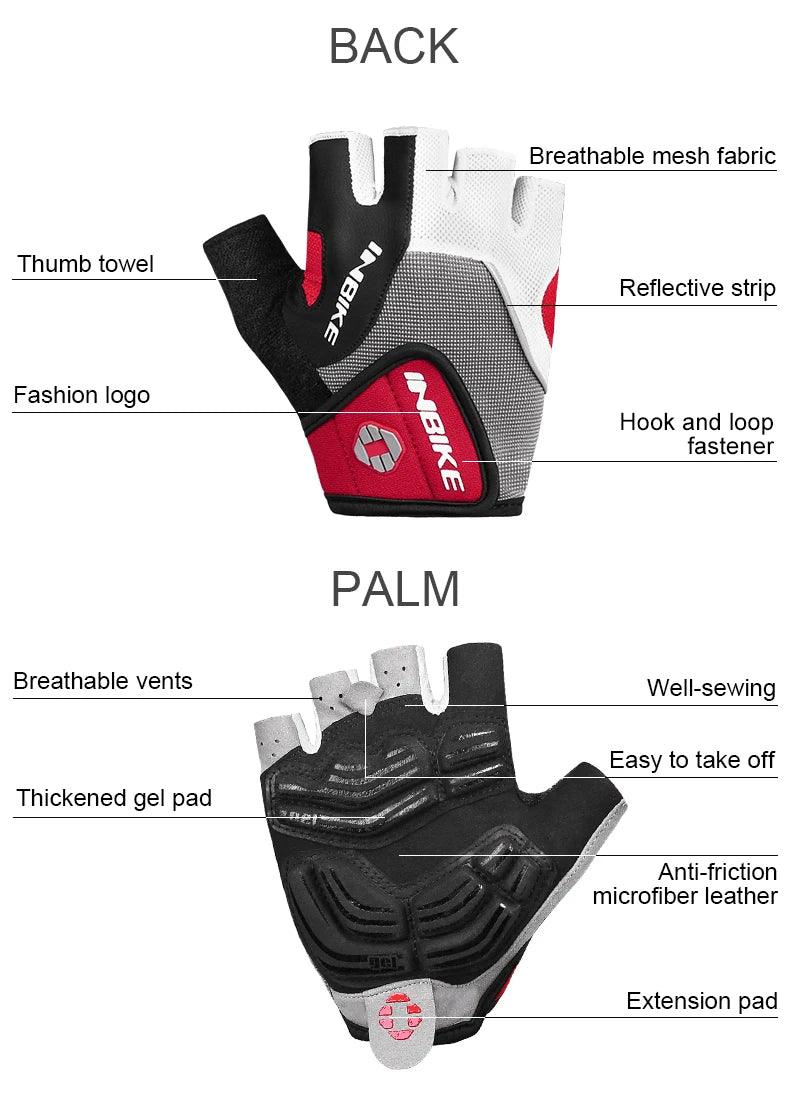 Shockproof GEL Pad Cycling Gloves Half Finger
