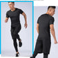 2pcs Men Compression Sportswear Suit Elastic Training Sports Yoga Sets Workout Jogging Fitness Clothing Tracksuit Pants Sporting
