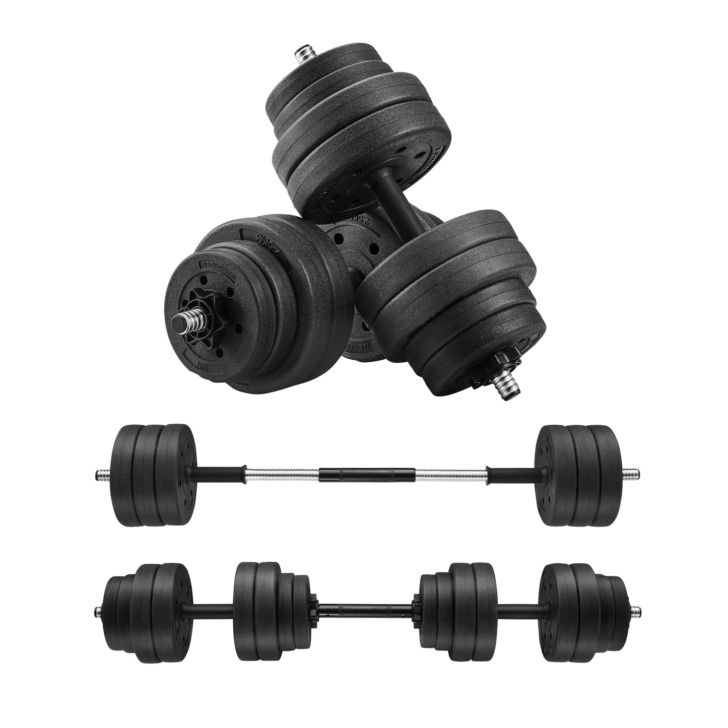 Short dumbbells Set 2 × 15 kg | Dumbbell Set with Connecting Steel Tube