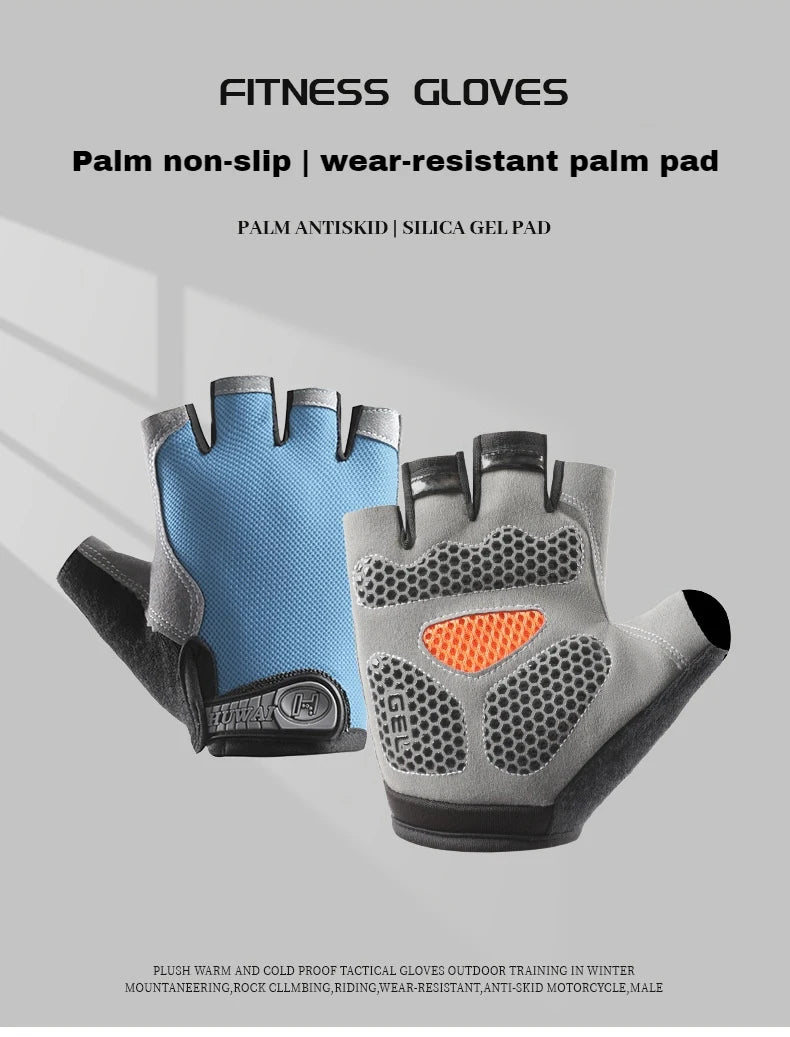 Breathable Anti-Slip Half Finger  Gym Gloves for Men and Women