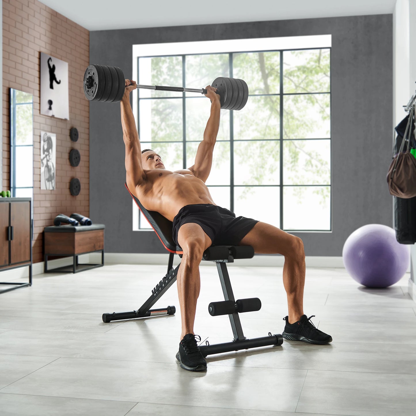 Short dumbbells Set 2 × 15 kg | Dumbbell Set with Connecting Steel Tube