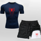 Anime Compression Shirt Men 2 in 1 Shorts Gym