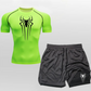 Anime Compression Shirt Men 2 in 1 Shorts Gym