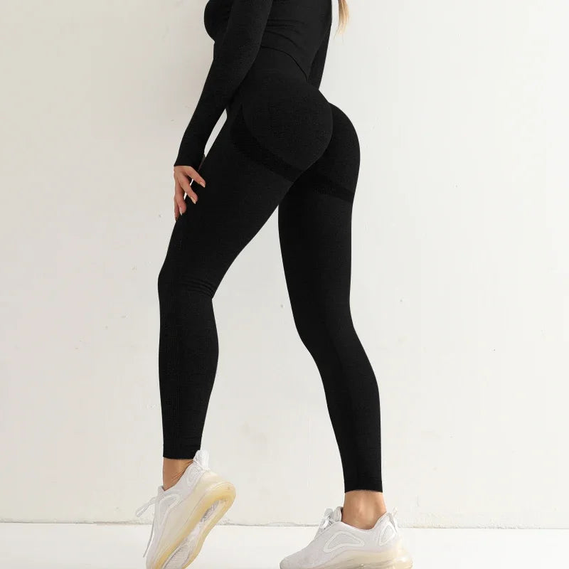 Women Sport Seamless Leggings High Waist Elastic Solid