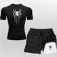 Anime Compression Shirt Men 2 in 1 Shorts Gym