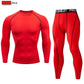 2pcs Men Compression Sportswear Suit Elastic Training Sports Yoga Sets Workout Jogging Fitness Clothing Tracksuit Pants Sporting