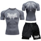 New Compression Set Y2K Print Sportwear for Men