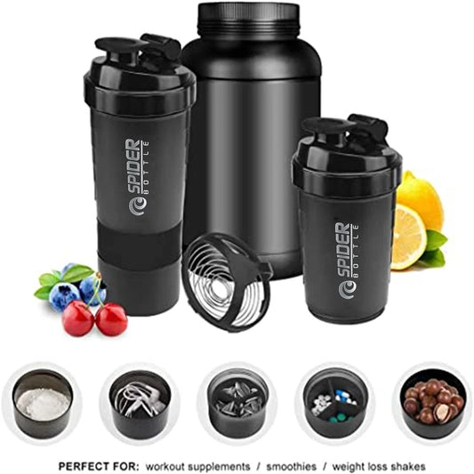 500ml Protein Shaker Cups with Powder Storage Container