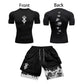 Anime 3D Printed Men's Compression Set short Sleeve Gym Top+Workout Shorts