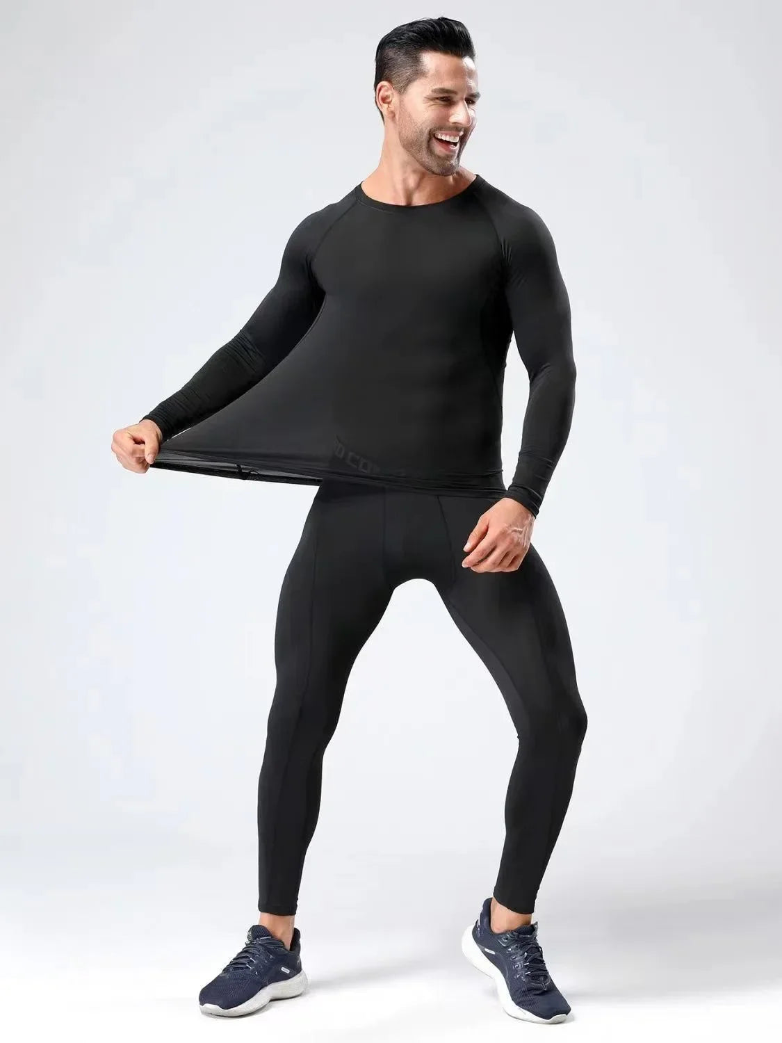 2pcs Men Compression Sportswear Suit Elastic Training Sports Yoga Sets Workout Jogging Fitness Clothing Tracksuit Pants Sporting