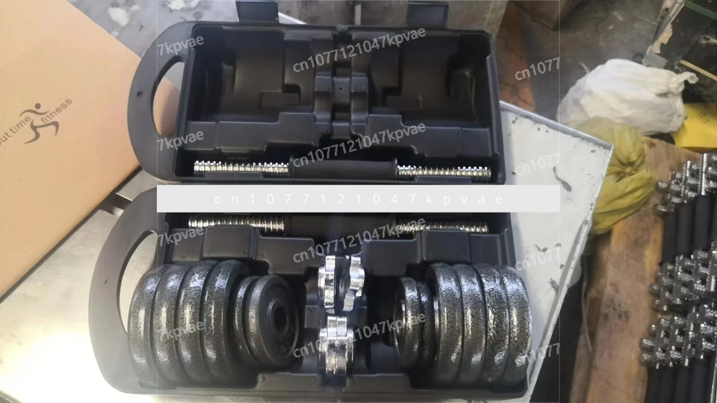 10kg-30kg Gym Home Weightlifting Dumbbells with Box Painted Black Painted Cast Iron Dumbbells Can Be Connected To A Barbell Set.