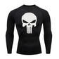 T-shirt Men's Running Long Compression Shirt skull Gym bodybuilding