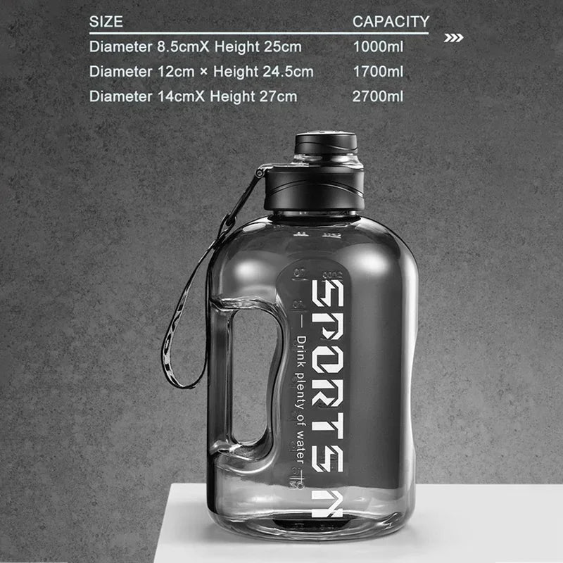 Large Capacity 2 Liter Water Bottle Sports Gym Water Kettle Camping Travel BPA Free Drinking Bottles  Portable Plastic Space Cup