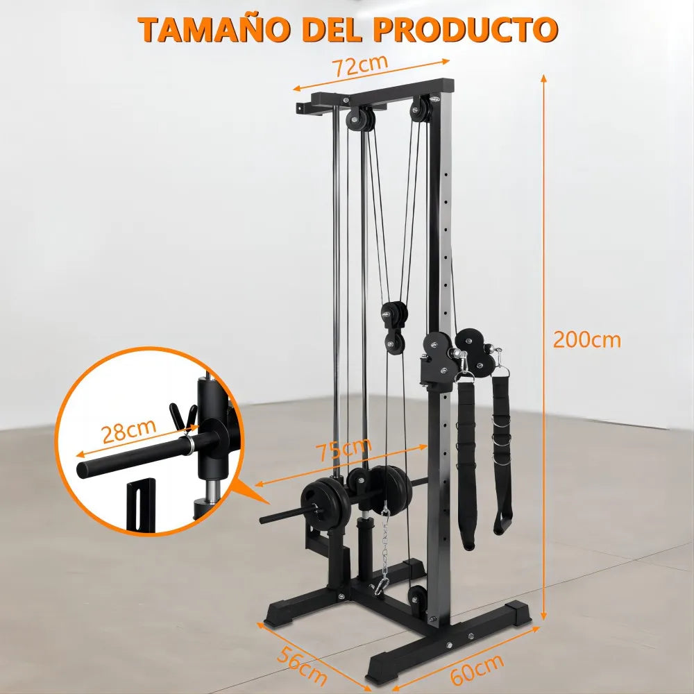 Adjustable Pulley System Single Cable Crossover Machine With Weight Stack