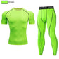 2pcs Men Compression Sportswear Suit Elastic Training Sports Yoga Sets Workout Jogging Fitness Clothing Tracksuit Pants Sporting