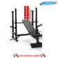 MUSCULATION BENCH, ADJUSTABLE WITH RACK SUPPORT FOR SQUAT, ABDOMINAL, PECTORAL FLY, PRESS BENCH