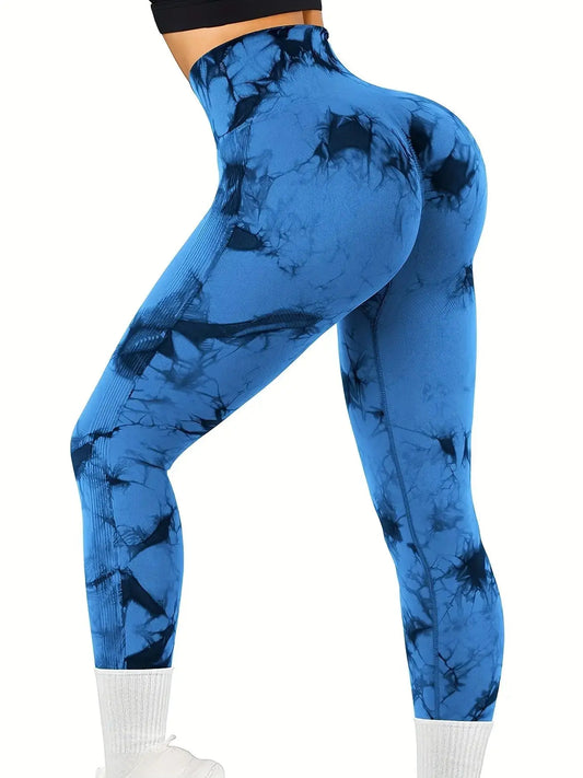 Women's Tie-Dye Seamless Peach Butt High Waist Butt Pants