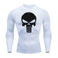 T-shirt Men's Running Long Compression Shirt skull Gym bodybuilding