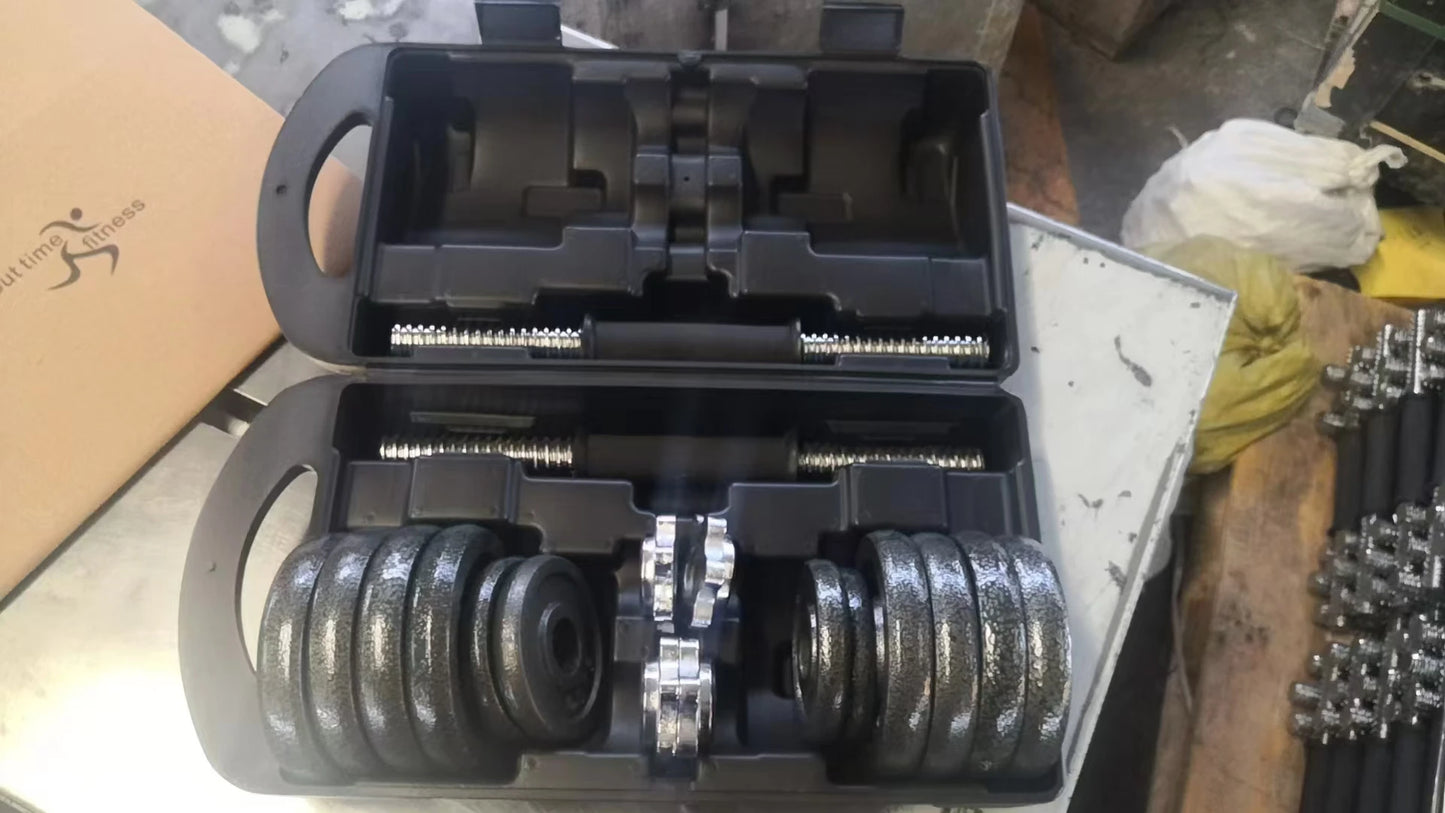 10kg-30kg Gym Home Weightlifting Dumbbells with Box Painted Black Painted Cast Iron Dumbbells