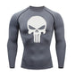 T-shirt Men's Running Long Compression Shirt skull Gym bodybuilding