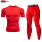 2pcs Men Compression Sportswear Suit Elastic Training Sports Yoga Sets Workout Jogging Fitness Clothing Tracksuit Pants Sporting