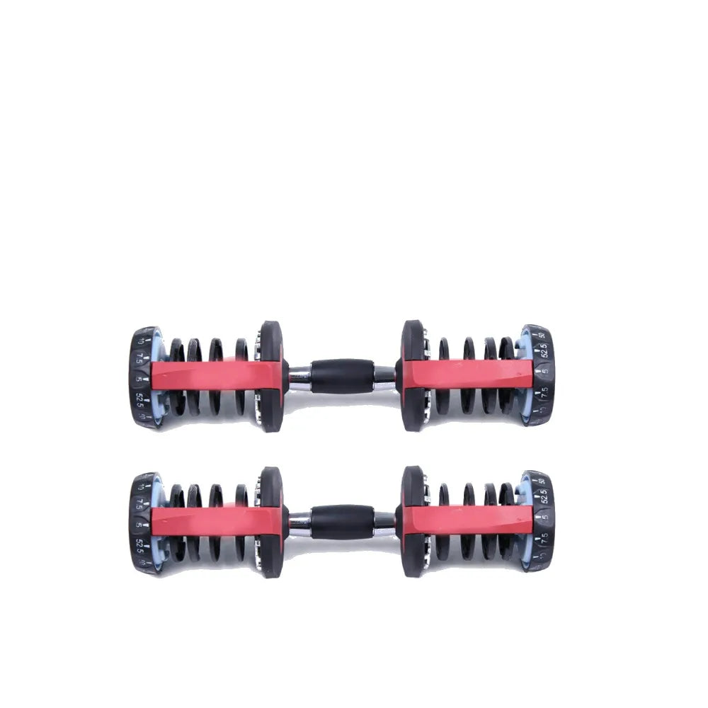 ADJUSTABLE DUMBBELL,FROM 2.5 TO 24 KG WITH ERGONOMIC CENTER, SET OF 2 UNITS