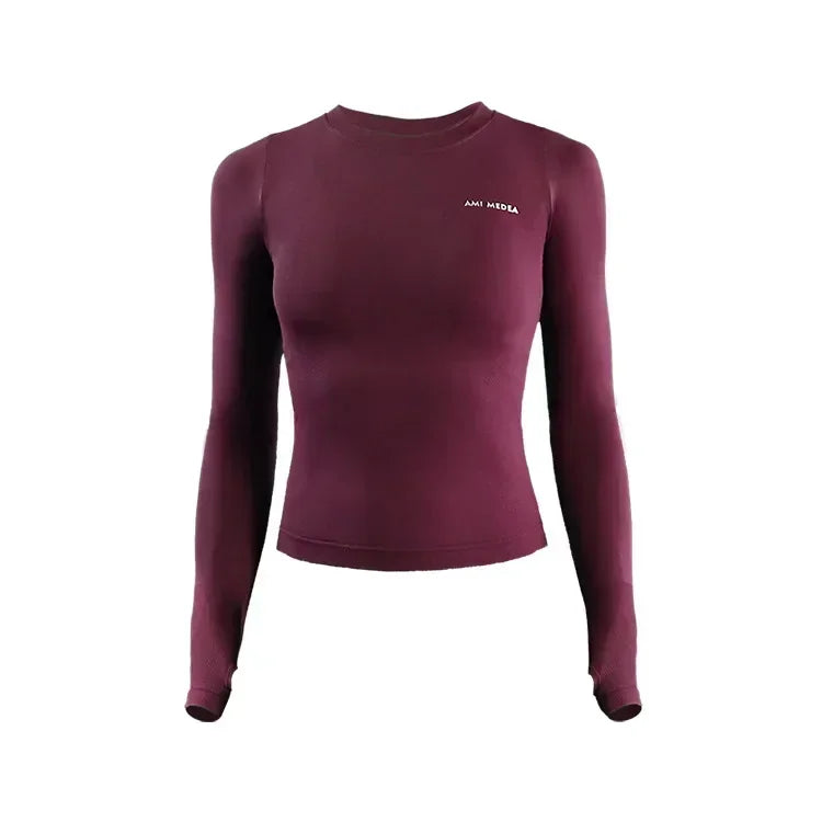 Long Sleeve Yoga Shirt Top Women's Tight Fitness Wear Gym