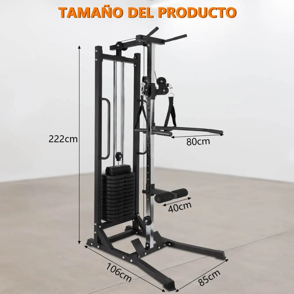 Adjustable Pulley System Single Cable Crossover Machine With Weight Stack