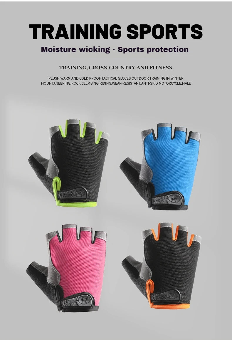 Breathable Anti-Slip Half Finger  Gym Gloves for Men and Women