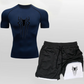 Anime Compression Shirt Men 2 in 1 Shorts Gym