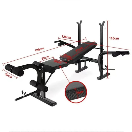 Gym Bench Press Weightlifting Bed with Squat Rack and Power Station