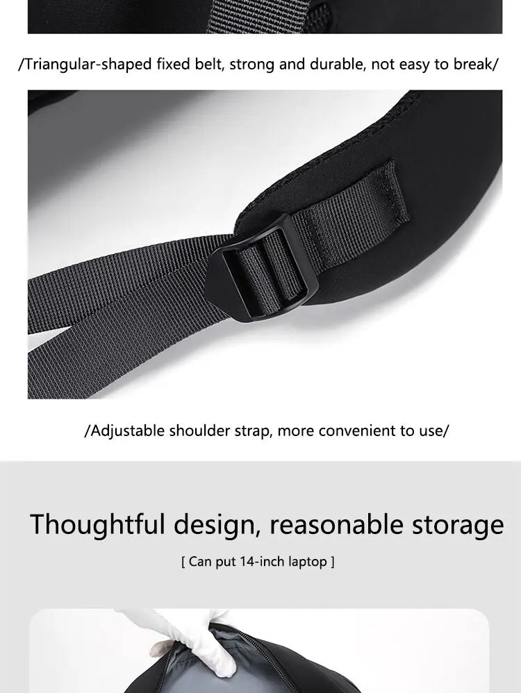14 Inch Men And Women Universal School Bag Leisure Solid Color Outdoor Sports Shoulder Bag